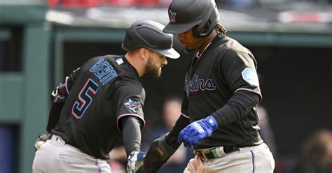 Arraez drives in two, Marlins beat Guardians in DH opener